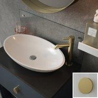 Clear Fluted Glass Bathroom Splashback with Brass Caps - 600 x 250mm