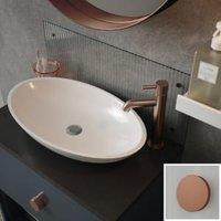 Clear Fluted Glass Bathroom Splashback with Copper Caps - 600 x 250mm