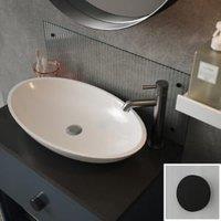 Clear Fluted Glass Bathroom Splashback with Matt Black Caps - 600 x 250mm