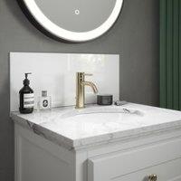 Ice White Glass Bathroom Splashback - 600 x 250mm