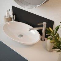 Matt Black Glass Bathroom Splashback - 600 x 250mm