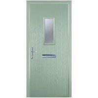 Door-Stop 1 Square Chartwell Green Right Hand GRP Composite Door with Colour-Matched Frame - 840 x 2100mm