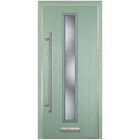 Door-Stop Cottage Chartwell Green Right Hand GRP Composite Door with Long Narrow Glazing & Colour-Matched Frame - 840 x 2100mm