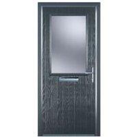 Door-Stop Cottage Half Glazed Anthracite Grey Left Hand GRP Composite Door with Colour-Matched Frame - 920 x 2100mm