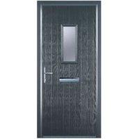 Door-Stop 1 Square Anthracite Grey Right Hand GRP Composite Door with Colour-Matched Frame - 920 x 2100mm
