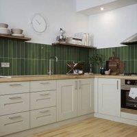 Wickes Arabella Green Gloss Ceramic Wall Tile - 300 x 75mm