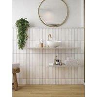 Wickes Arabella Chalk White Gloss Ceramic Wall Tile - 300 x 75mm