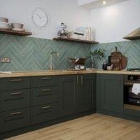 Wickes Arabella Duck Egg Gloss Ceramic Wall Tile - 300 x 75mm
