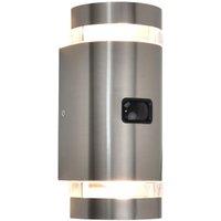 Lutec IP44 Focus PIR Wall Light - Stainless Steel