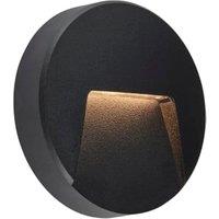 Saxby IP65 Brecon Round Integrated LED Wall Light - Black