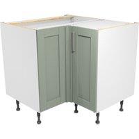Wickes Ohio Reed Green Shaker Corner Base Unit - 925mm