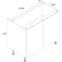 Wickes Orlando Gloss Stone Shaker Base Unit - 1000mm