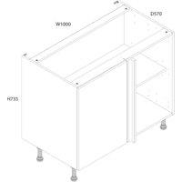 Wickes Orlando Gloss Stone Shaker Corner Base Unit - 1000mm