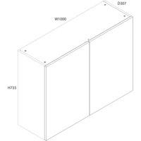 Wickes Orlando Gloss Stone Shaker Wall Unit - 1000mm