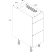 Wickes Orlando Gloss Stone Shaker Drawer Unit - 300mm