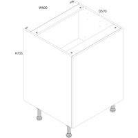 Wickes Orlando Gloss Stone Shaker Base Unit - 600mm