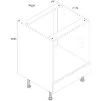 Wickes Orlando Gloss Stone Shaker Built Under Oven Unit - 600mm