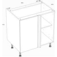 Wickes Orlando Gloss Stone Corner Base Unit - 800mm