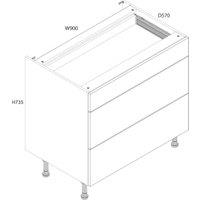 Wickes Orlando Gloss Stone Drawer Unit - 900mm
