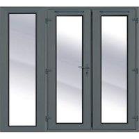 Rohden Grey uPVC External French Door Set with Sidelight - 1790 x 2090mm