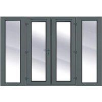Rohden Grey uPVC External French Door Set with 600mm Sidelights - 2390 x 2090mm