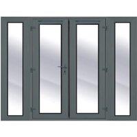 Rohden Grey uPVC External French Door Set with Sidelights - 2090 x 2090mm