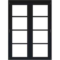 Rohden Black Fully-Finished 4 Light Internal French Door Set - 2010 x 1300mm
