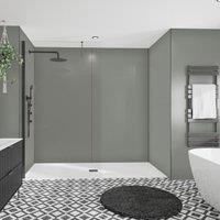 Wetwall Alloy Battleship Grey Single Shower Panel - 2440 x 600 x 4mm
