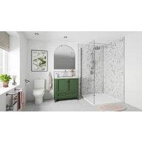 Wetwall Alloy Carrara Marble Herringbone Single Shower Panel - 2440 x 1200 x 4mm