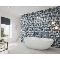 Wetwall Alloy Blue Scallop Single Shower Panel - 2440 x 600 x 4mm