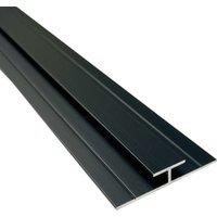 Wetwall Alloy Matt Black Connecting H-SECTION Profile - 2440mm