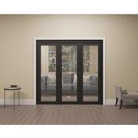 Rohden Fully-Finished Black 1 Lite Internal Bi-Fold Door Set - 1904 x 2060mm