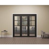 Rohden Fully-Finished Black 4 Lite Internal Bi-Fold Door Set - 2132 x 2060mm