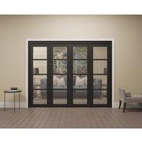 Rohden Fully-Finished Black 4 Lite Internal Bi-Fold Door Set - 2821 x 2060mm