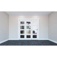Rohden White Primed 4 Lite Internal Bi-Fold Door Set - 2132 x 2060mm