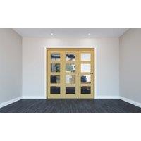 Rohden Un-Finished Oak 4 Lite Internal Bi-Fold Door Set - 1904 x 2060mm