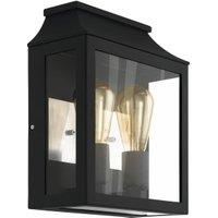 Eglo IP44 Soncino 2-Light Industrial Exterior Wall Light - Black