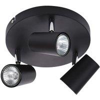 Harvey 3-Light Plate Spotlight - Black