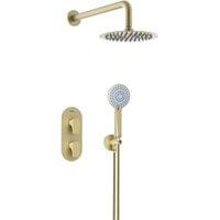 Bristan Hourglass Concealed Dual Control Round Mixer Shower Valve Pack - Brushed Brass