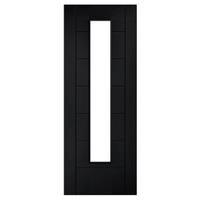 LPD Internal Laminate Linear Glazed Pre-Finished Black Door - 686 x 1981mm