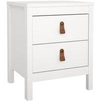 Barcelona Bedside Table with 2 Drawers - White