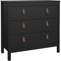 Barcelona Chest with 3 Drawers - Matt Black