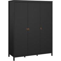 Barcelona Wardrobe with 3 Doors - Matt Black