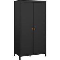 Barcelona Wardrobe with 2 Doors - Matt Black