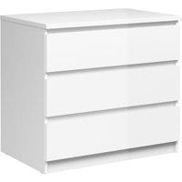 Naia Bedside Chest of 3 Drawers - White