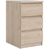 Naia Bedside Table with 3 Drawers - Jackson Hickory Oak