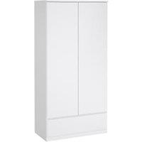 Naia Wardrobe with 2 Doors & 1 Drawer - White