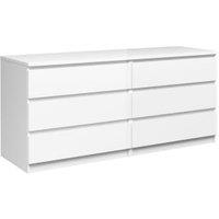 Naia Wide Chest of 6 Drawers - White