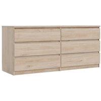 Naia Wide Chest of 6 Drawers - Jackson Hickory Oak
