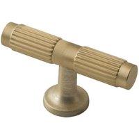 Duarti By Calypso Loria Fluted Small T-Bar Bathroom Furniture Handle - Brushed Brass